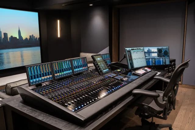 The matched console view with the shades drawn.